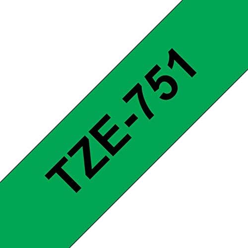 Brother TZe-751 - Black on green - Roll (2.4 cm x 8 m) 1 cassette(s) laminated tape - for Brother PT-D600, P-Touch PT-3600, D800, E550, P750, P900, P950, P-Touch Cube Plus PT-P710