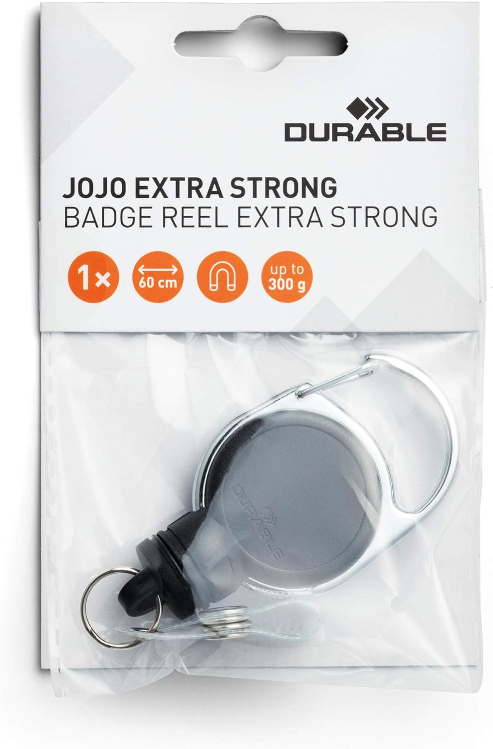 Durable 832910 Badge Reel Extra Strong for Heavy Card Holders or Keys Up to 300 g, 1 Piece