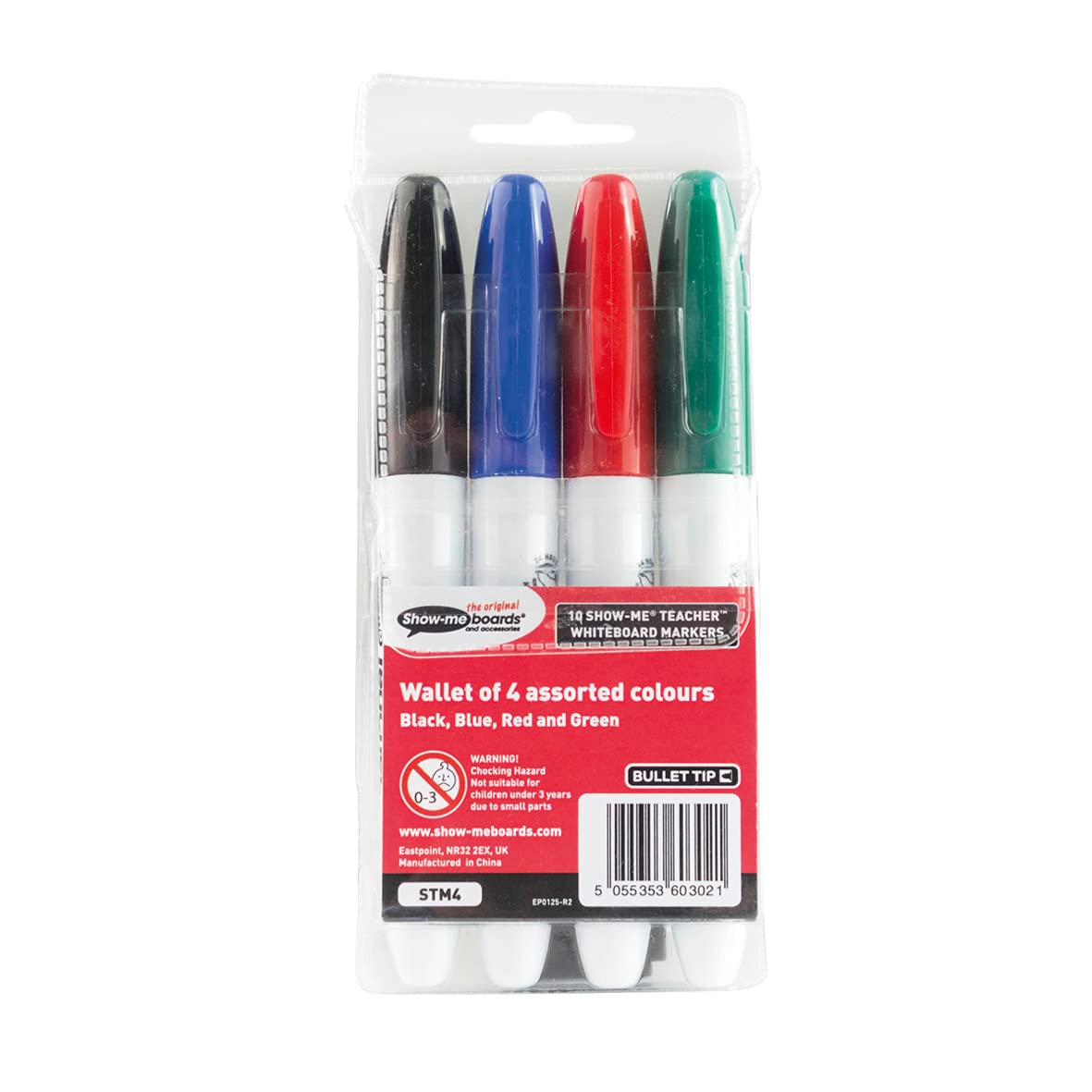Show-me Teacher - Rotuladores de pizarra blanca para aulas - Colores surtidos (4 unidades