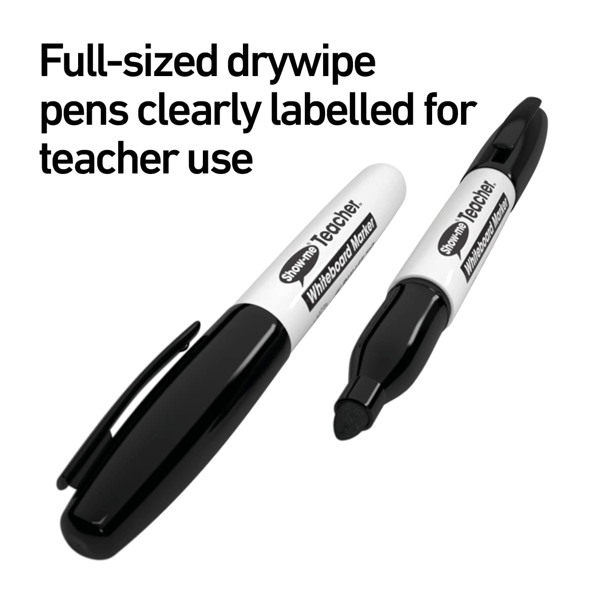 Show-Me STM10 profesor pizarra marcadores, negro (Pack de 10