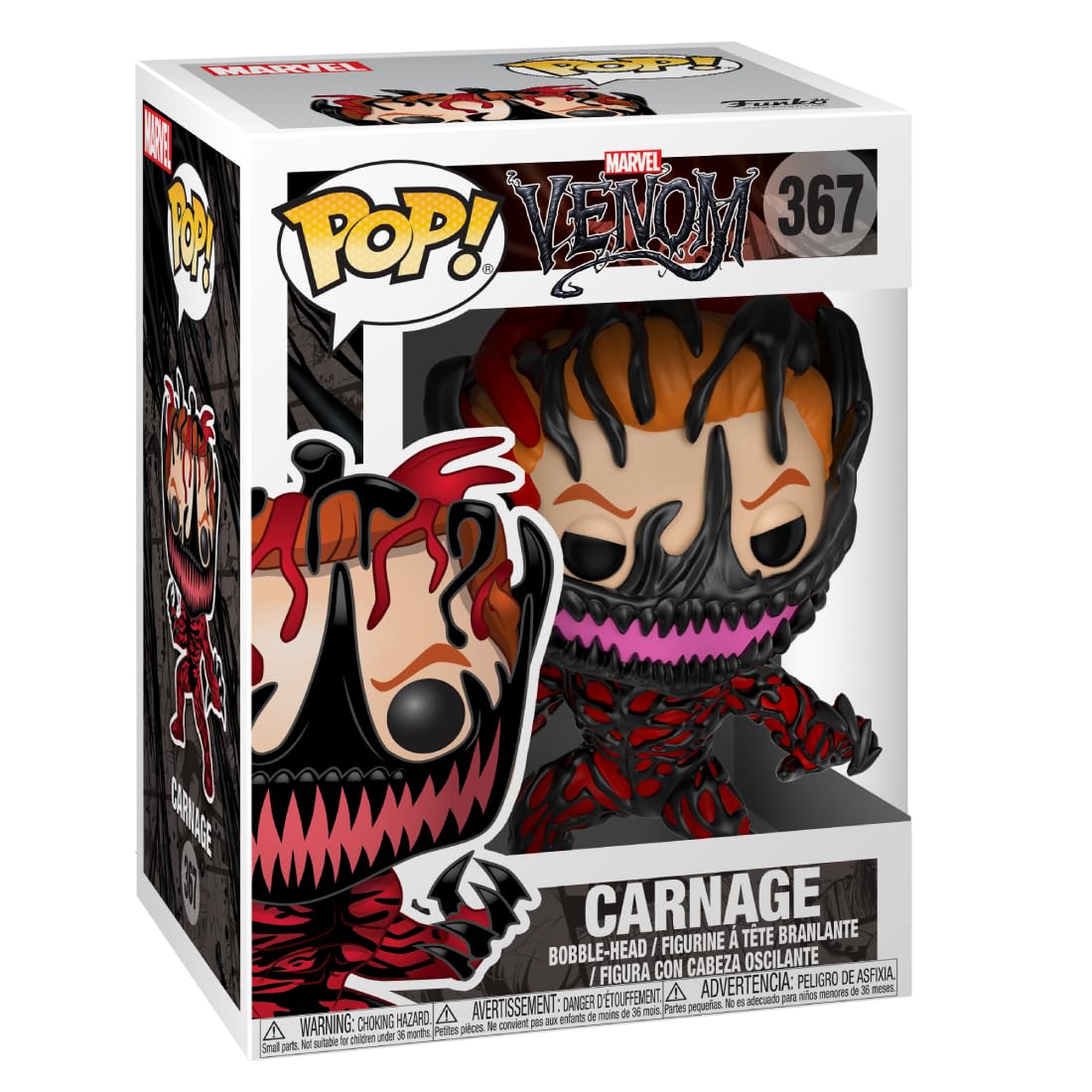 Funko POP! Bobble: Marvel: Marvel Venom: Carnage/Cletus Kasady - Collectable Vinyl Figure - Gift Idea - Official Merchandise - Toys for Kids & Adults - Comic Books Fans - Model Figure for Collectors