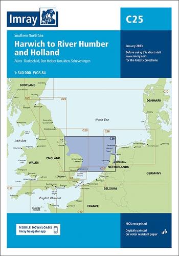 Imray Chart C25: Harwich to River Humber and Holland (C Charts