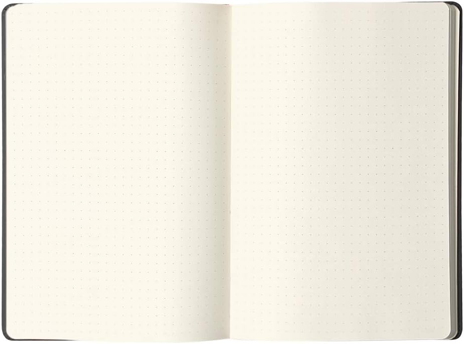 RHODIA 118769C - Rigid Notebook Webnotebook Black - A5 - Dotted Dot - 192 pages - Clairefontaine Ivory Paper 90 g/m - Bookmark, Elastic Closure - Faux Leather Cover