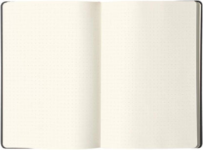 RHODIA 118769C - Rigid Notebook Webnotebook Black - A5 - Dotted Dot - 192 pages - Clairefontaine Ivory Paper 90 g/m - Bookmark, Elastic Closure - Faux Leather Cover