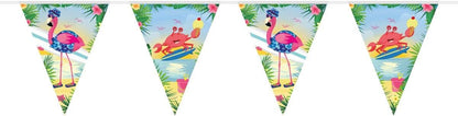 Folat- Guirnalda del empavesado de flamencos-10 m, Multicolor, Costumes (65347