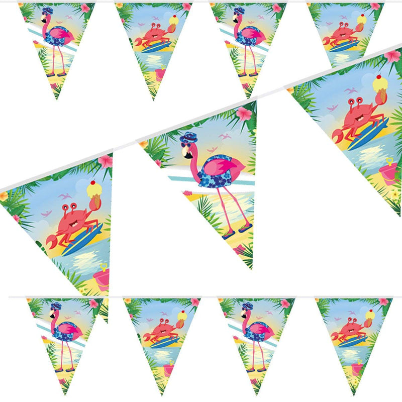 Folat- Guirnalda del empavesado de flamencos-10 m, Multicolor, Costumes (65347