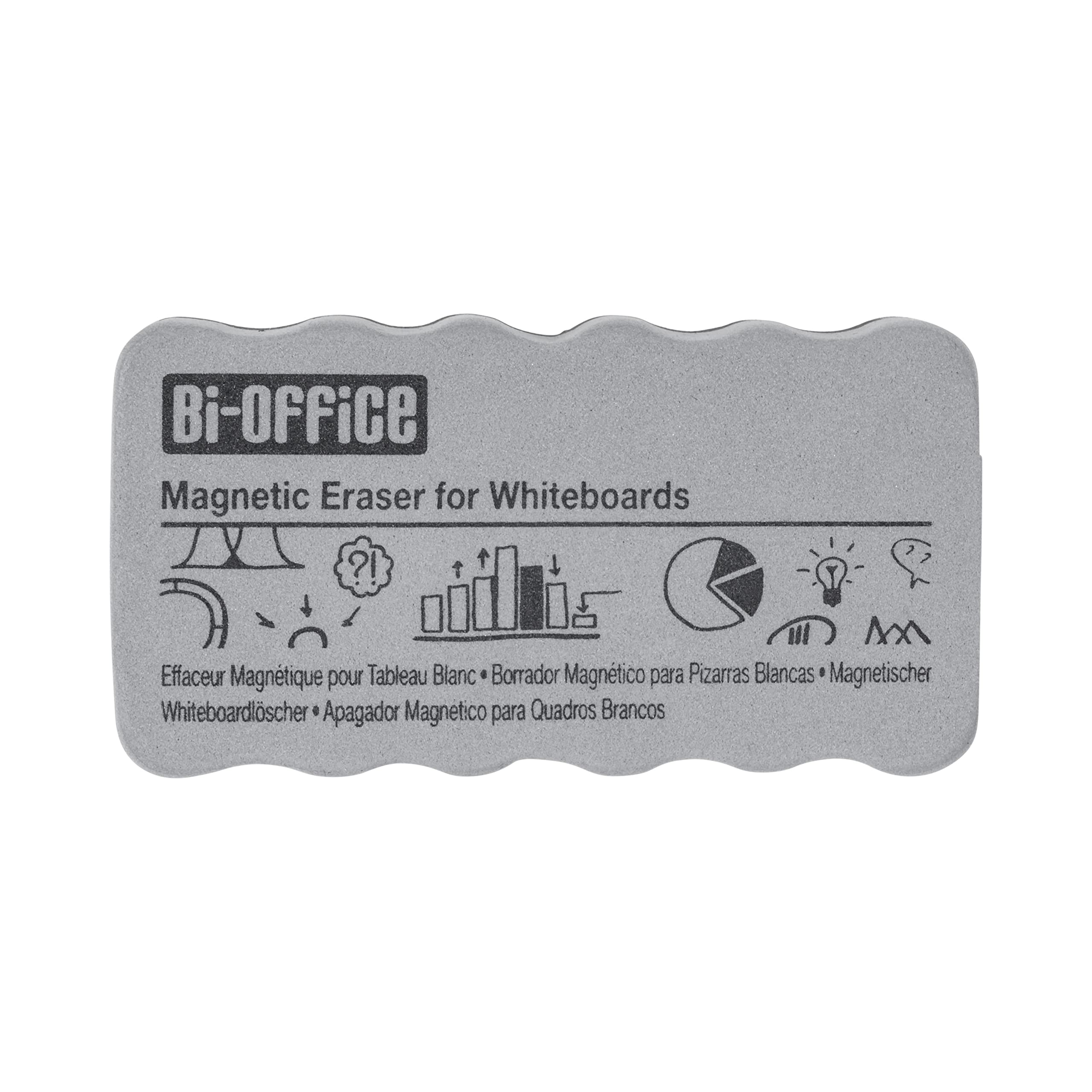 Bi-Office Light Weight Magnetic Board Eraser, Grey