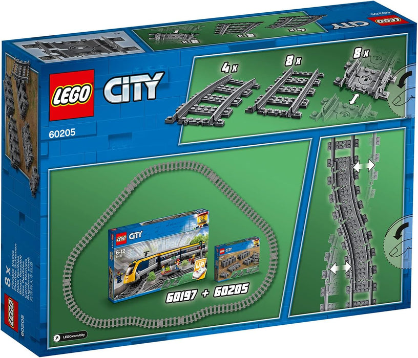 LEGO 60205 City Schienen, 20 Stück, Erweiterungsset für Kinder, Jungen und Mädchen, Spielzeug Set