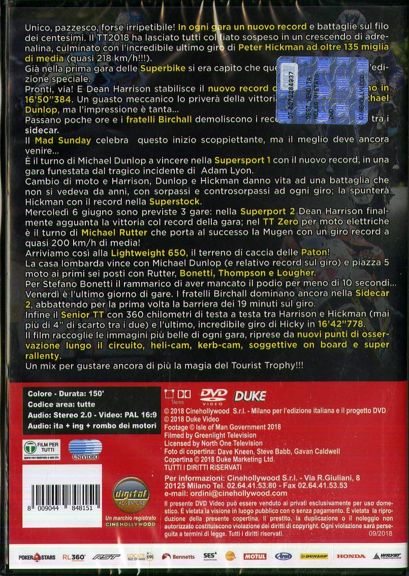 Dvd - Tourist Trophy 2018 (1 DVD