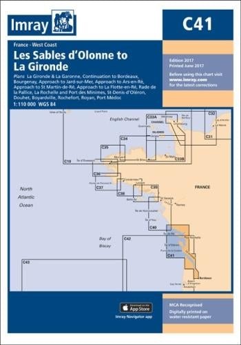 Imray Chart C41: Les Sables d'Olonne to La Gironde (C Charts