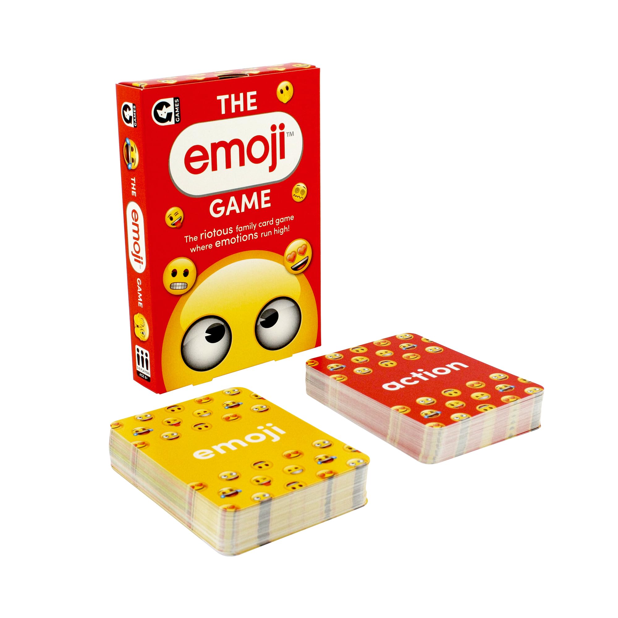 Ginger Fox Emoji Party Card Game | Fast-Paced Happy Family Style Gameplay with Action Cards | Travel-Size Game for Kids & Adults Aged 8+ | Easy to Learn & Fun to Play | Gift Idea