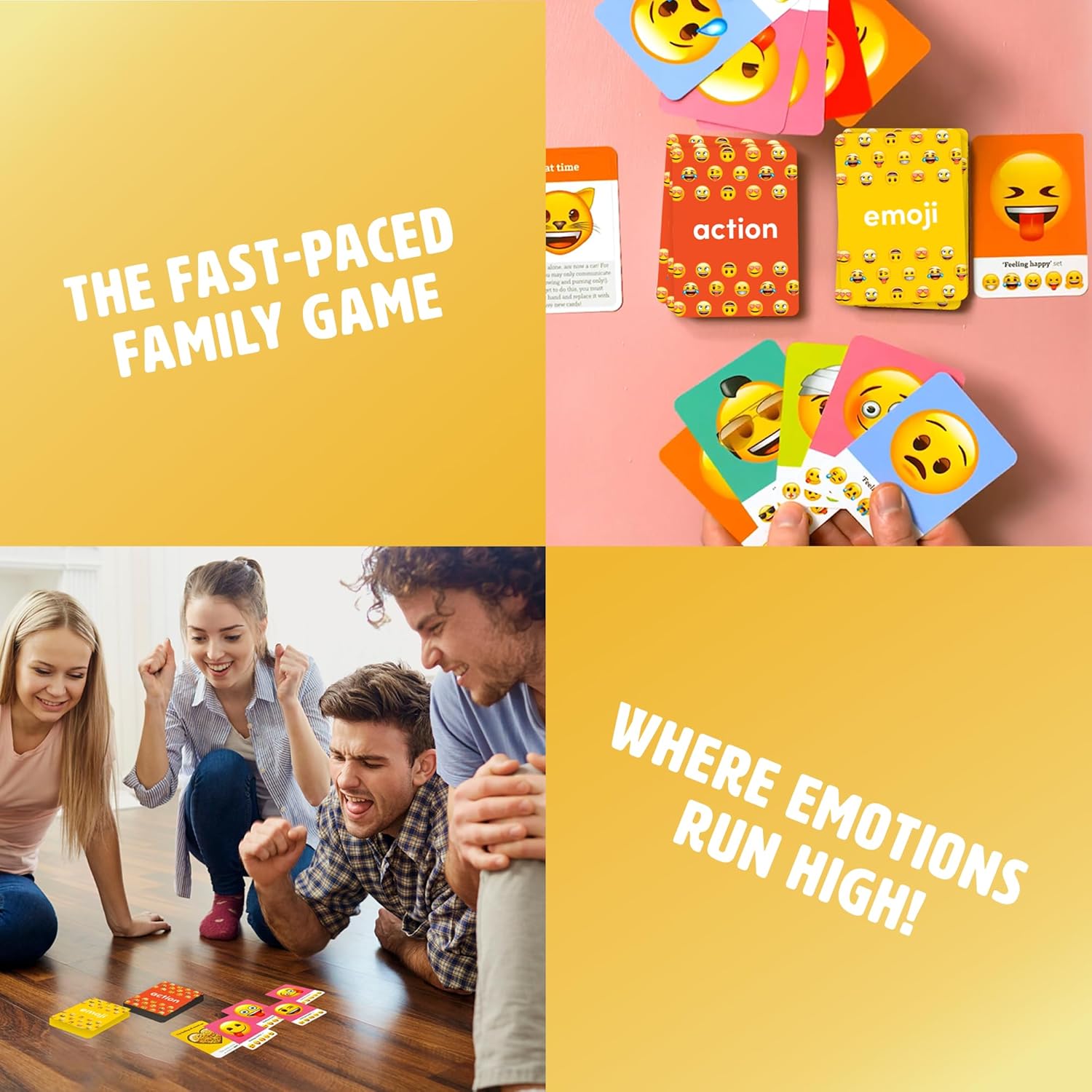 Ginger Fox Emoji Party Card Game | Fast-Paced Happy Family Style Gameplay with Action Cards | Travel-Size Game for Kids & Adults Aged 8+ | Easy to Learn & Fun to Play | Gift Idea