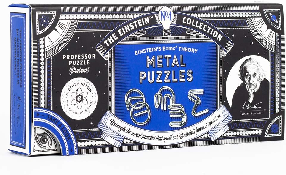 Professor PUZZLE-EIN2324 Albert Einstein Rompecabezas de Metal E=Mc2, Multicolor, único (EIN2324