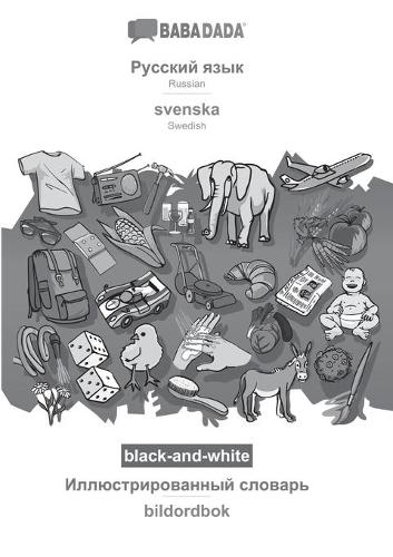 Russian (in cyrillic script) - svenska, visual dictionary, BW