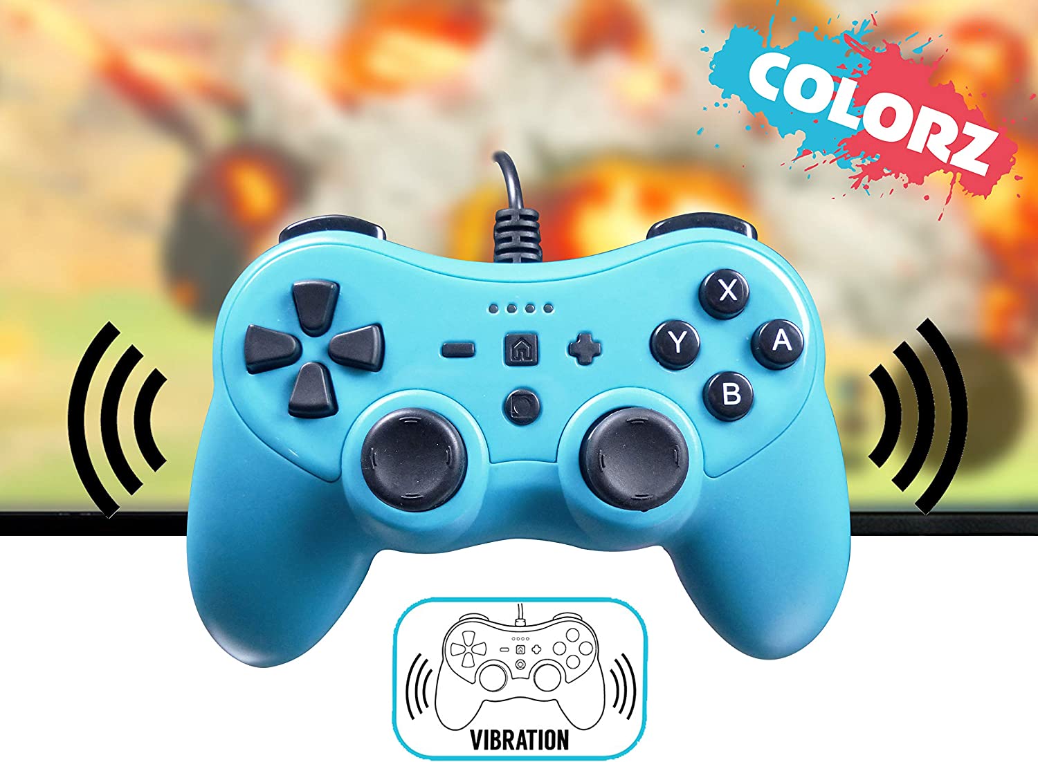 Subsonic Colours Controller (Nintendo Switch) ProS Wired Blue