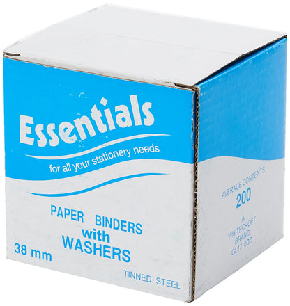 Whitecroft Paper Binders Tinned Steel with Washers 38mm Ref 36331