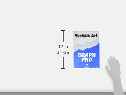 Exacompta Clairefontaine - Ref XPG1Z - Technik Art - Graph Pad, A4 210 x 297mm, 1/5/10mm Blue Printed Grid Pattern, 40 Sheets Per Pad, Suitable for Photocopying - Blue & White (Pack of 3