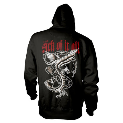 SICK OF IT ALL - EAGLE BLACK Hooded Sweatshirt Small