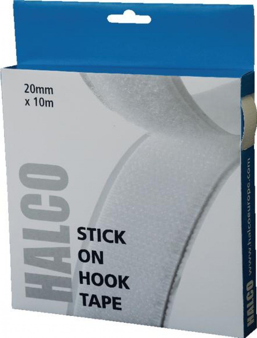 Halco 20 mm x 10 m Stick On Hook Roll - White (Pack of 1