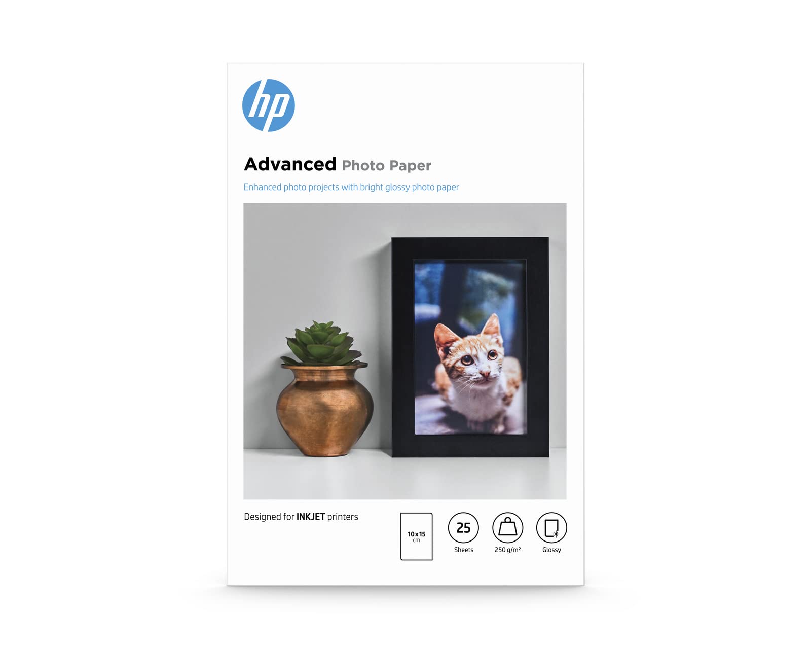 HP Q8691A, 10 x 15 cm Borderless, Advanced Glossy Photo Paper, 250 gsm