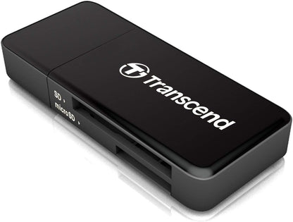 Transcend Multifunctional Card Reader in Black (with a SD and microSD card slot and a USB connector) USB 3.1 Gen 1 TS-RDF5K