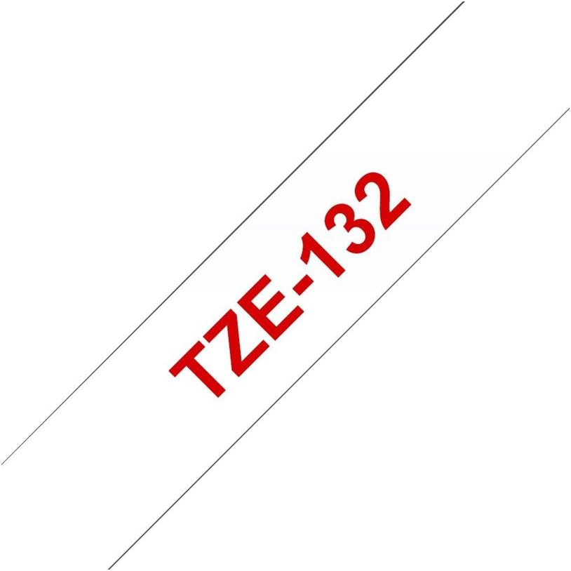Brother TZe-132 - Red on clear - Roll (1.2 cm x 8 m) 1 cassette(s) laminated tape - for Brother PT-D210, D600, H110, P750, P950, P-Touch Cube PT-P300, P-Touch Cube Pro PT-P910