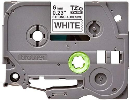 Brother TZe-S211 Labelling Tape Cassette, Black on White, 6mm (W) x 8M (L), Strong Adhesive, Brother Genuine Supplies