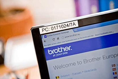 Brother TZe-S211 Labelling Tape Cassette, Black on White, 6mm (W) x 8M (L), Strong Adhesive, Brother Genuine Supplies