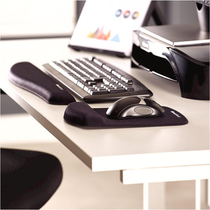 Fellowes PlushTouch Keyboard Wrist Rest, Featuring Microban Antimicrobial Protection, Black, 9252103