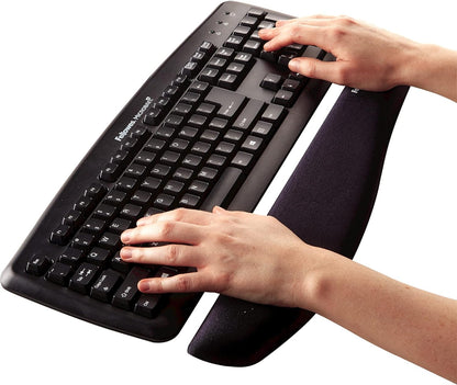 Fellowes PlushTouch Keyboard Wrist Rest, Featuring Microban Antimicrobial Protection, Black, 9252103