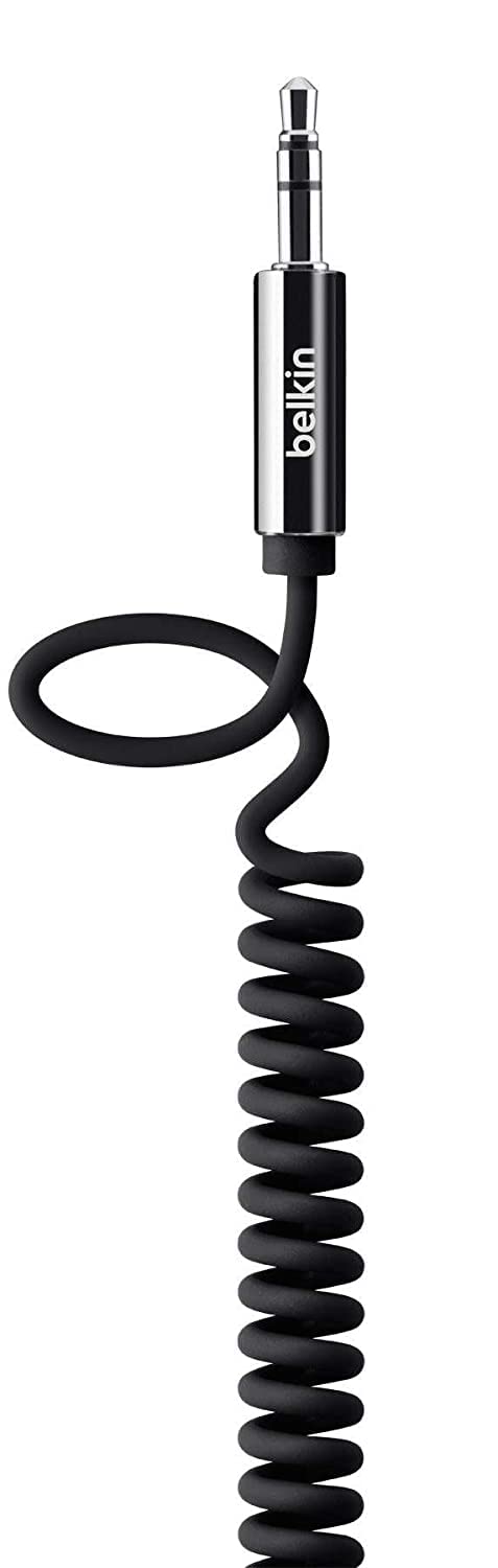 BELKIN - 3.5MM COILEDAUX CABLE 1.8M IN BLACK