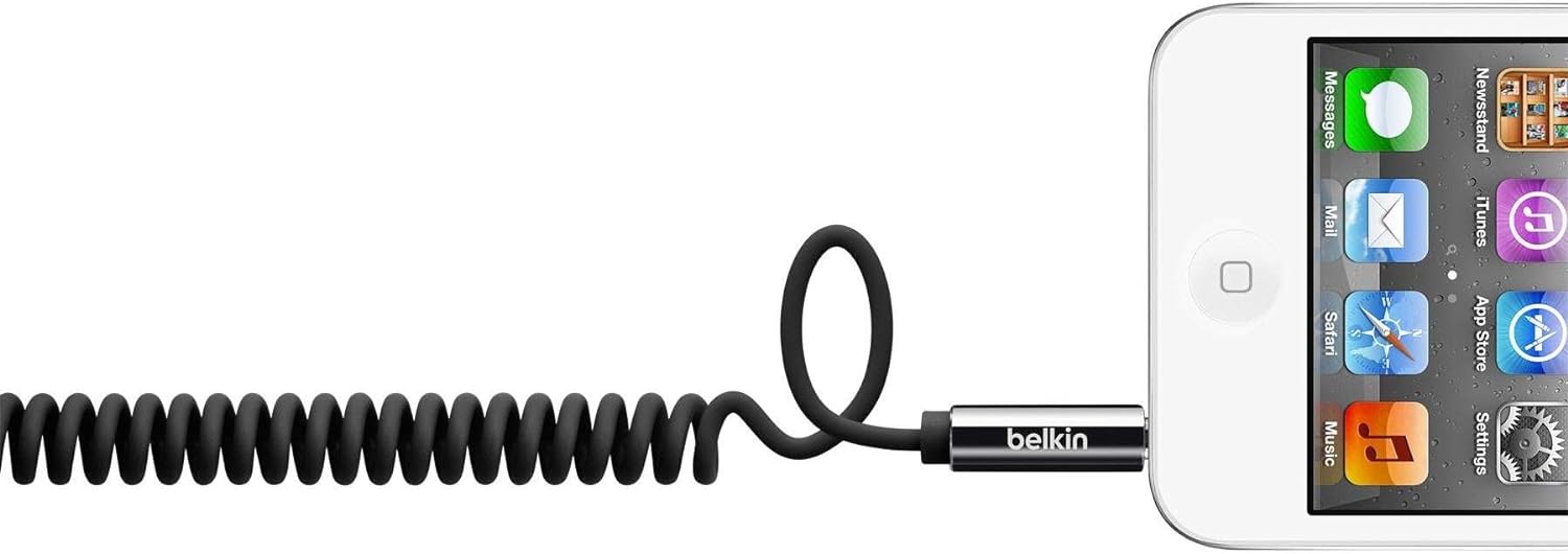 BELKIN - 3.5MM COILEDAUX CABLE 1.8M IN BLACK