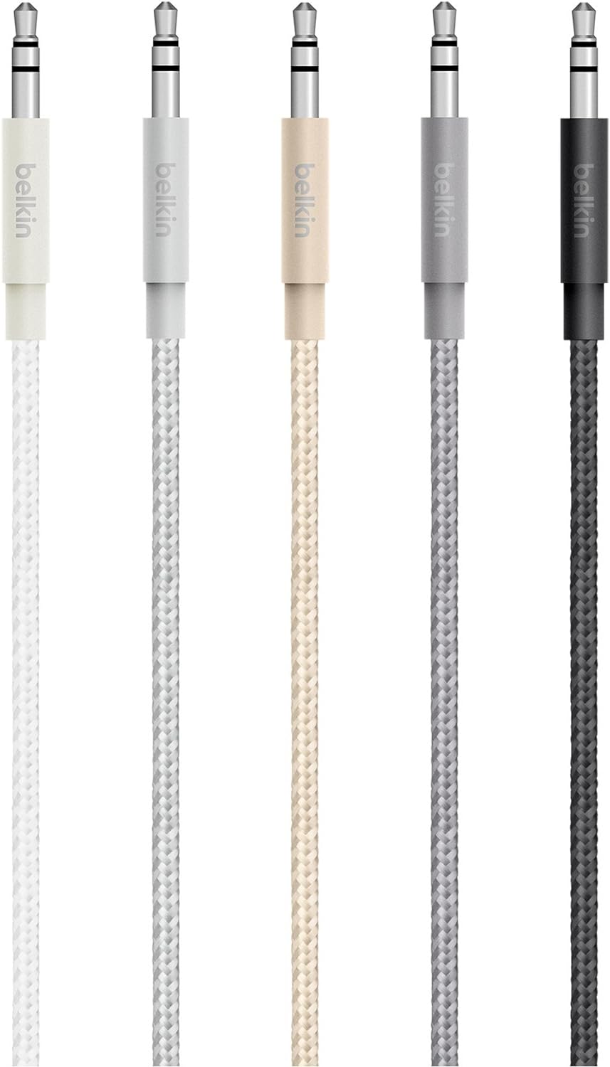Belkin Premium 3.5 mm Braided Tangle Free Aux Cable with Aluminuim Connec