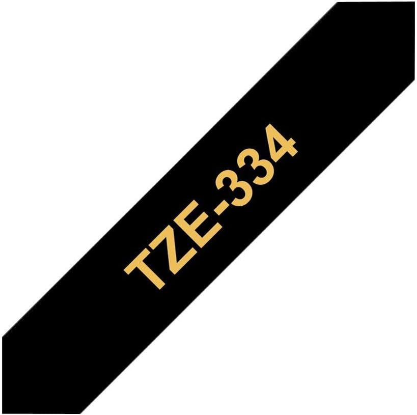 Brother TZe-334 - Standard adhesive - gold on black - Roll (1.2 cm x 8 m) 1 cassette(s) laminated tape - for Brother PT-D210, D600, H110, P-Touch PT-1005, 1880, E800, H110, P-Touch Cube Plus PT-P710