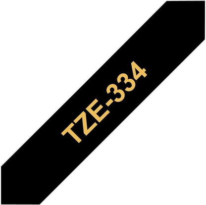 Brother TZe-334 - Standard adhesive - gold on black - Roll (1.2 cm x 8 m) 1 cassette(s) laminated tape - for Brother PT-D210, D600, H110, P-Touch PT-1005, 1880, E800, H110, P-Touch Cube Plus PT-P710