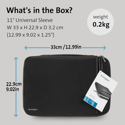Kensington Universal Laptop Sleeve - Neoprene Laptop Case for 11.6" inch devices - Protection for MacBook Air, HP laptop, Dell laptop, ChromeBook, Microsoft Surface, notepad & tablets (K62609WW