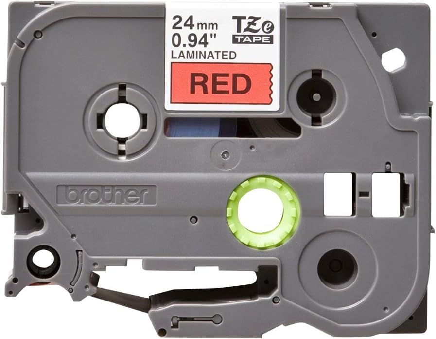 Brother Tze - 451 Labelling Tape Cassette, Black on Red, 24 mm (W) x 8M (L), Laminated, Brother Genuine Supplies