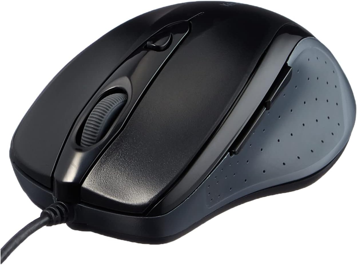 Kensington ProFit Mouse - Full-Sized 5-Button Optical Wired Mouse - Black (K72369EU) & ValuKeyboard - wired keyboard for PC, Laptop, Desktop PC, Computer, notebook. USB Keyboard - Black (1500109BUK