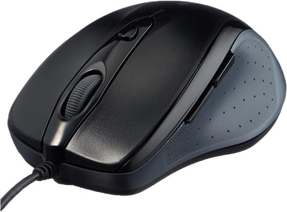Kensington ProFit Mouse - Full-Sized 5-Button Optical Wired Mouse - Black (K72369EU) & ValuKeyboard - wired keyboard for PC, Laptop, Desktop PC, Computer, notebook. USB Keyboard - Black (1500109BUK