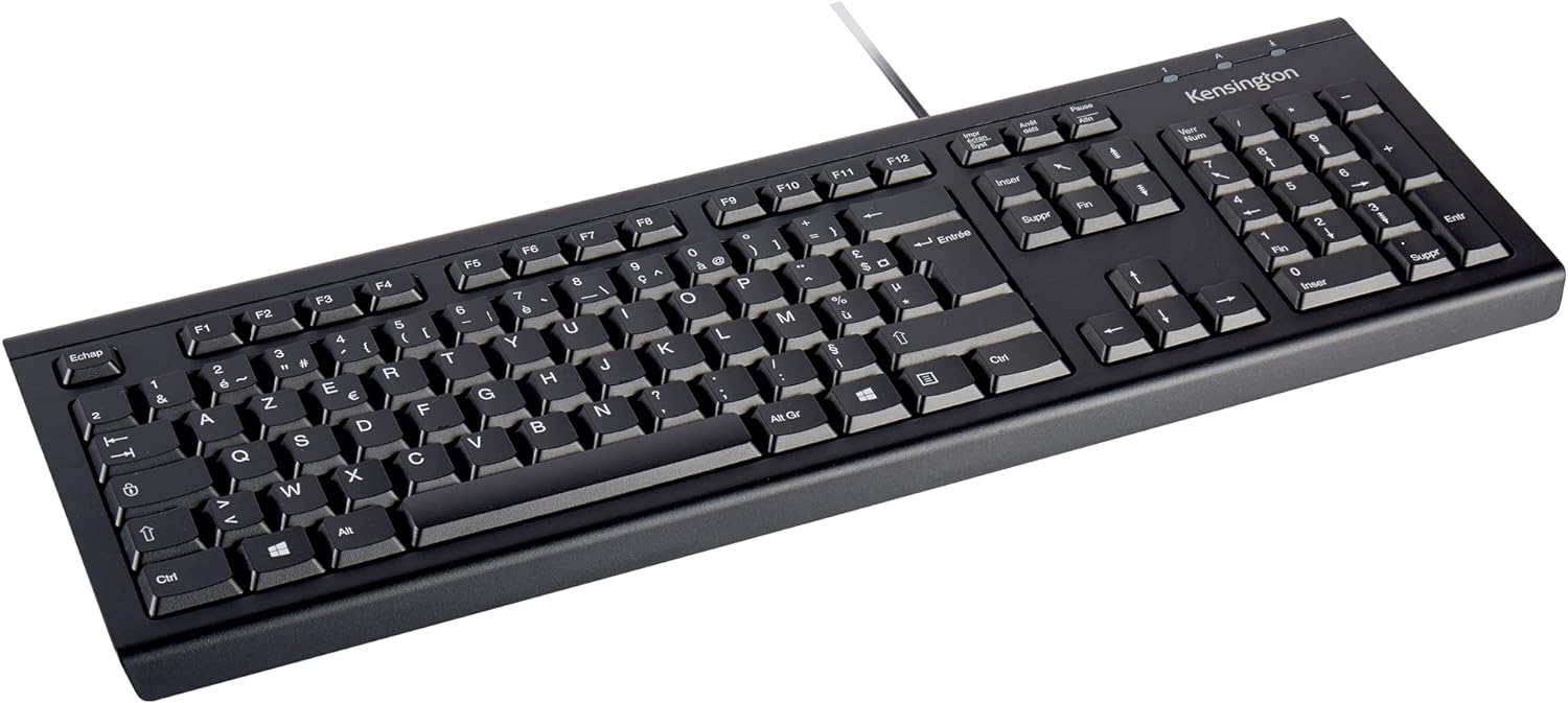Kensington ProFit Mouse - Full-Sized 5-Button Optical Wired Mouse - Black (K72369EU) & ValuKeyboard - wired keyboard for PC, Laptop, Desktop PC, Computer, notebook. USB Keyboard - Black (1500109BUK