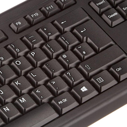 Kensington ProFit Mouse - Full-Sized 5-Button Optical Wired Mouse - Black (K72369EU) & ValuKeyboard - wired keyboard for PC, Laptop, Desktop PC, Computer, notebook. USB Keyboard - Black (1500109BUK