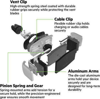 Belkin Soporte para Rejilla de Ventilación de Coche, iPhone 14/14 Plus, 14 Pro/Pro Max, 13, 13 Pro/Pro Max, 13 Mini, 12, 11, XS, XR, X, SE, 8, Samsung Note9, S10/S10+/S10e, LG, Sony, Google y Otros