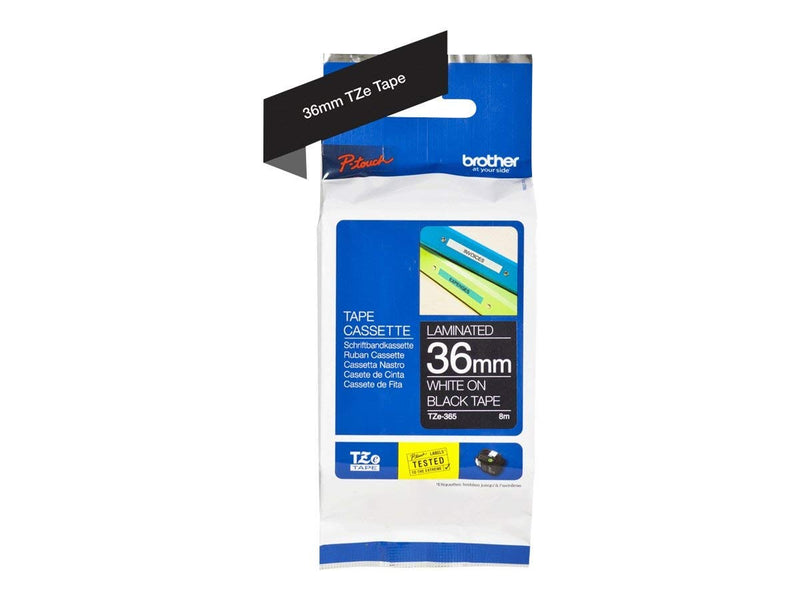 BROTHER Labelling Tape, White on Black