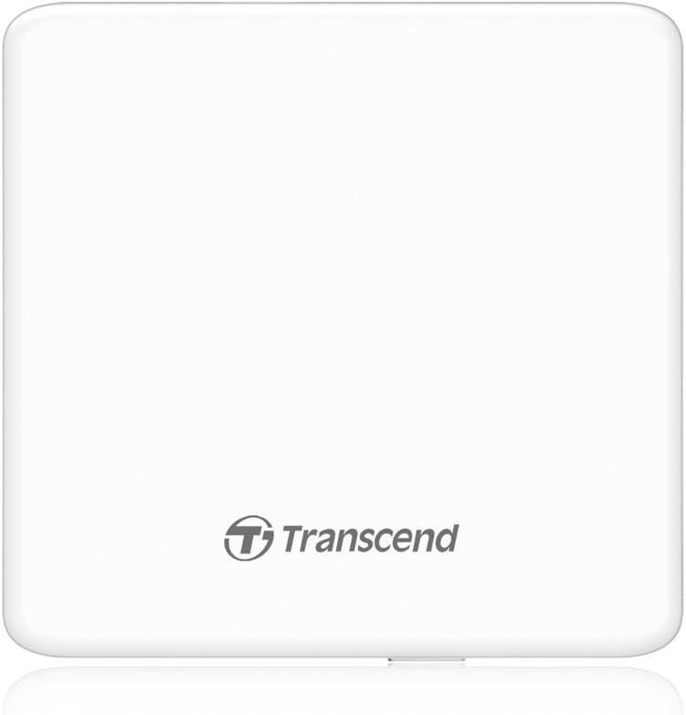 Transcend Extra Slim Portable DVD Writer - White