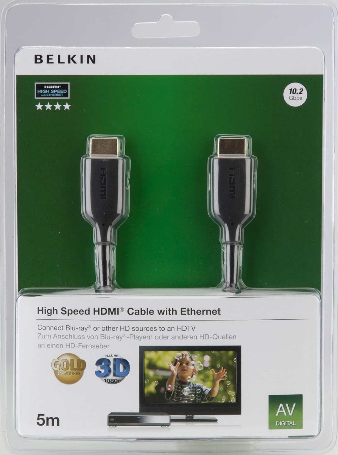 Belkin 5 m HDMI (M) to HDMI (M) HDMI with Ethernet Cable Black
