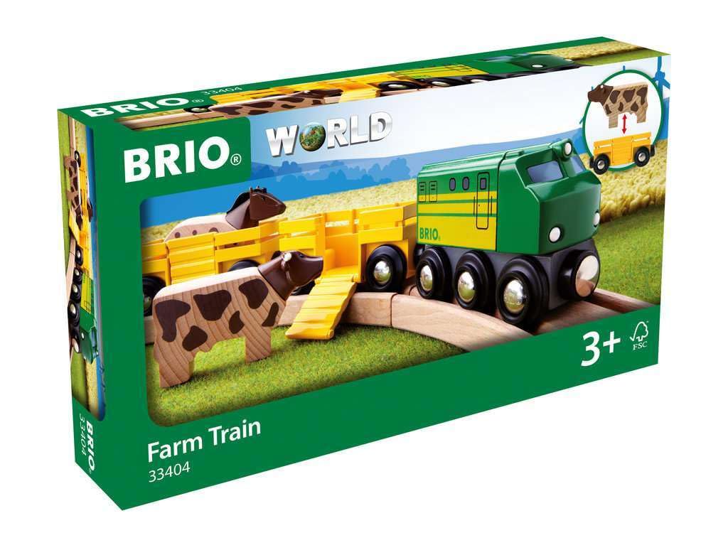 BRIO World Farm Engine Train Toy for Kids Age 3 Years Up - Wooden Railway Add On Accessories