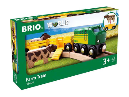 BRIO World Farm Engine Train Toy for Kids Age 3 Years Up - Wooden Railway Add On Accessories