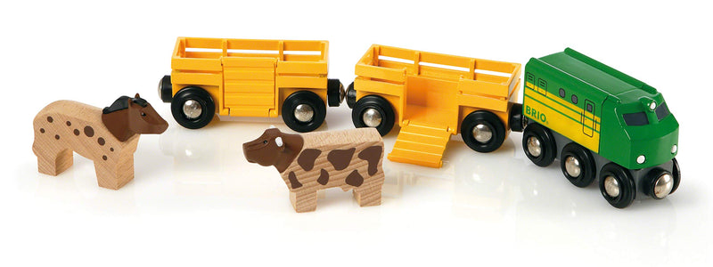 BRIO World Farm Engine Train Toy for Kids Age 3 Years Up - Wooden Railway Add On Accessories