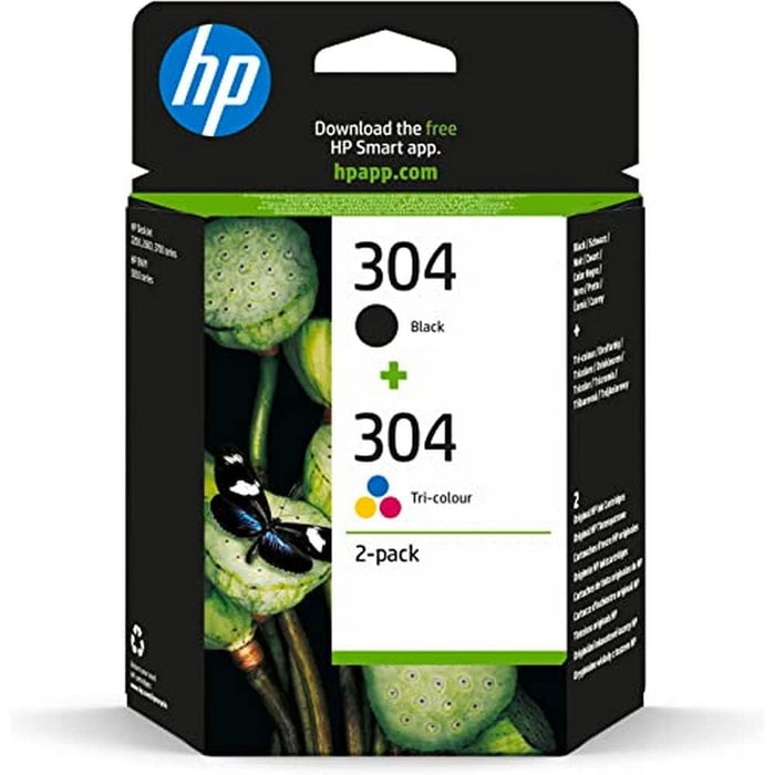 HP 304 Tri-colour and Black Original Ink Cartridge 3JB05AE, 2 Count (Pack of 1