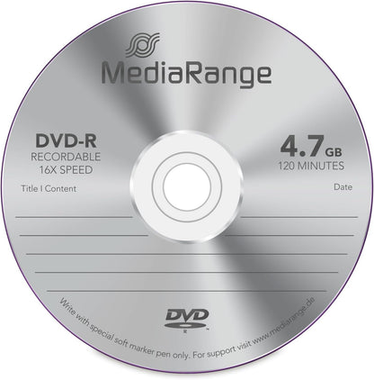 MediaRange MR403 DVD-R 4.7GB 16x (25) Cake Box once writable